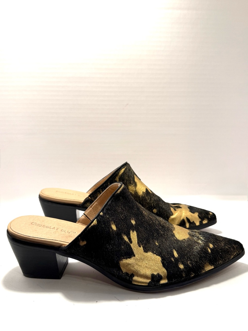 Chocolat Blu Genuine Calf Hair Pointed Toe Mule Women's Size EU 41 US 10